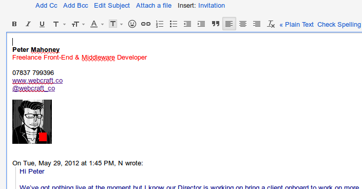 Gmail signatures and replying Wordpress SEO Expert